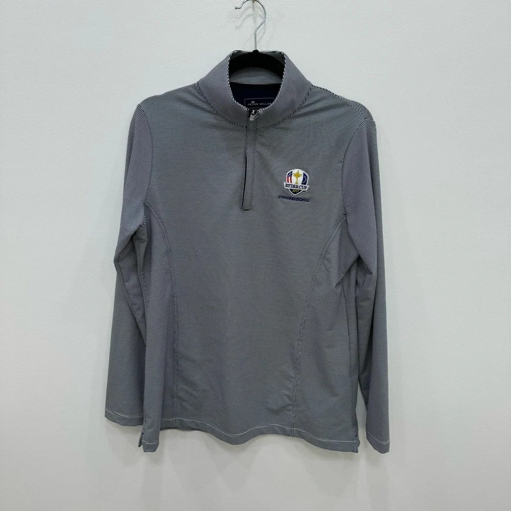 Peter Millar Striped Pullover Large - image 2